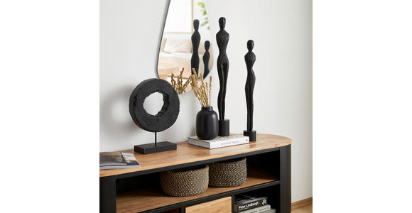 SKULPTUR - Schwarz, LIFESTYLE, Holz/Metall (27/39/10cm) - Ambia Home