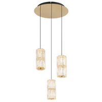 LED FÜGGŐLÁMPA 36/150 cm  - fekete/aranyszínű, Konventionell, műanyag/Üveg (36/150cm)