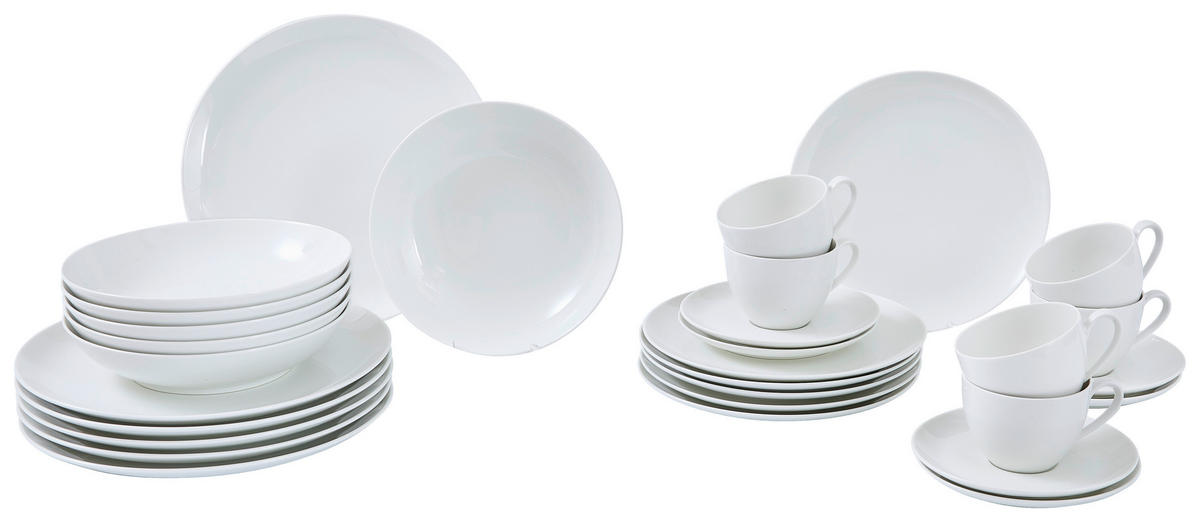 KOMBISERVICE Savona uni 30-teilig  - Perlmutt, KONVENTIONELL, Keramik (36,5/31,2/36,9cm) - Seltmann Weiden