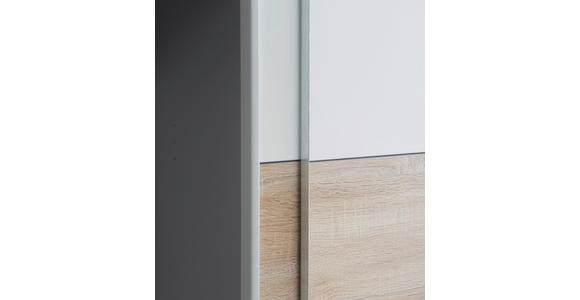 KLEIDERSCHRANK 270/210/61 cm 4-türig - Alufarben/Weiß, KONVENTIONELL, Holzwerkstoff/Kunststoff (270/210/61cm) - Carryhome