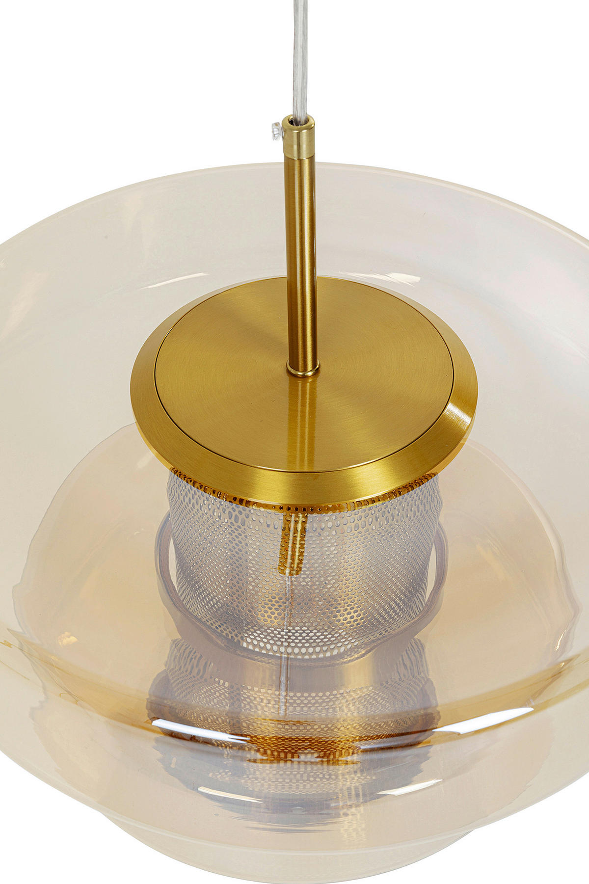 HÄNGELEUCHTE 57697 Hängeleuchte Arcadia 34/180/34 cm  - Gelb, Design, Glas/Metall (34/180/34cm) - Kare-Design