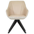 ARMLEHNSTUHL  in Chenille, Lederlook  - Beige/Creme, KONVENTIONELL, Holz/Textil (60/83/65cm) - Landscape