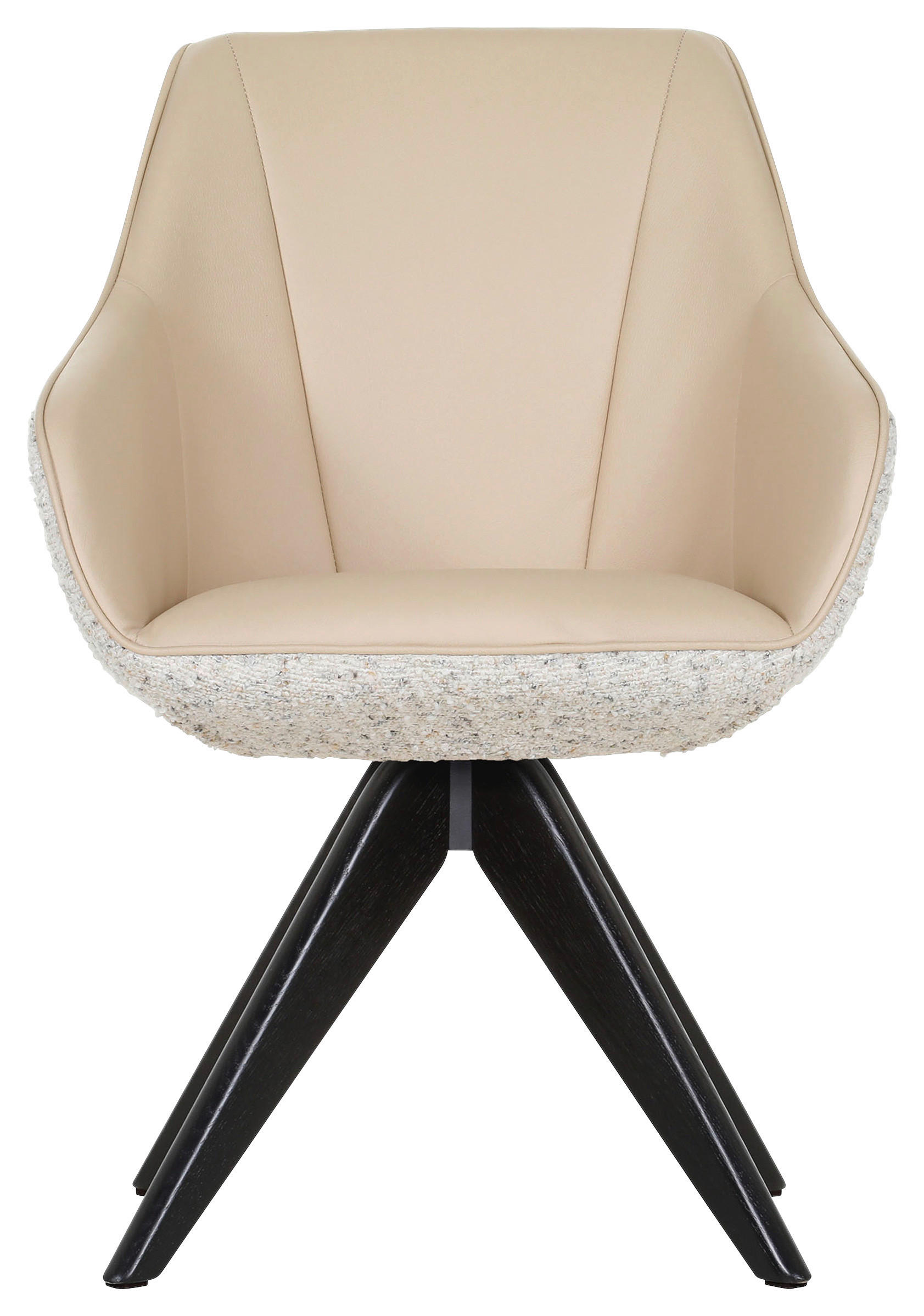 ARMLEHNSTUHL  in Chenille, Lederlook  - Beige/Creme, KONVENTIONELL, Holz/Textil (60/83/65cm) - Landscape
