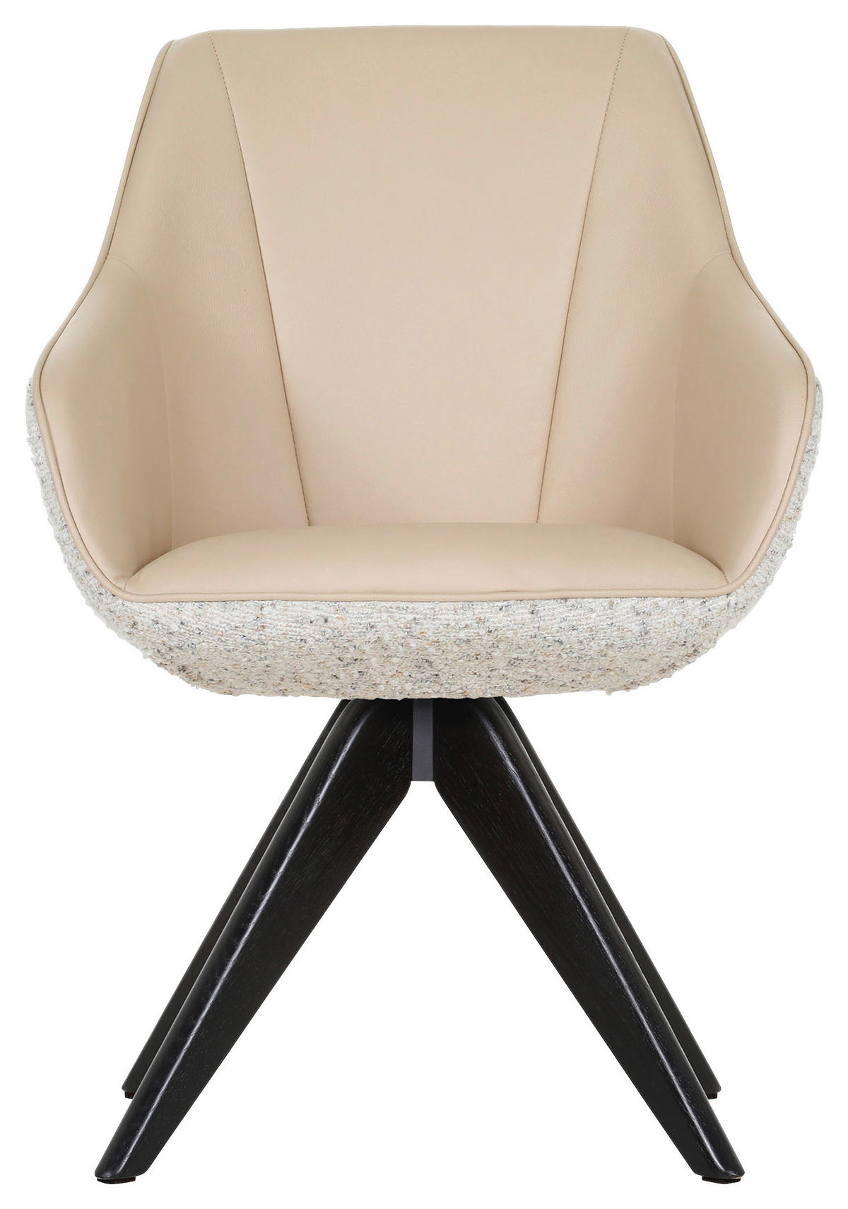 ARMLEHNSTUHL  in Chenille, Lederlook  - Beige/Creme, KONVENTIONELL, Holz/Textil (60/83/65cm) - Landscape