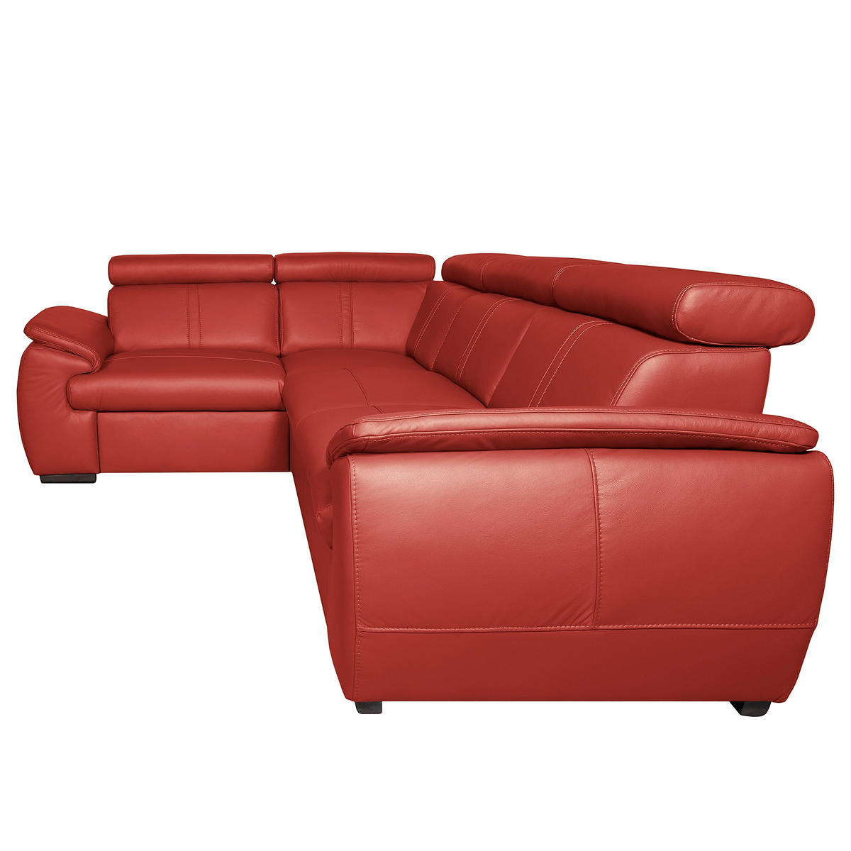ECKSOFA  in Echtleder Rot  193/265 cm  - Wengefarben/Rot, Design, Leder/Holz (193/265cm) - Livetastic