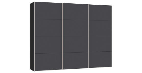 SCHWEBETÜRENSCHRANK  in Anthrazit, Schwarz  - Edelstahlfarben/Anthrazit, Design, Holzwerkstoff (303/236/65cm) - Carryhome