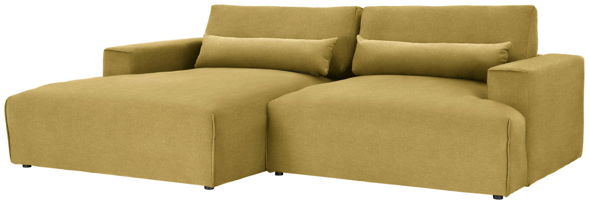 ECKSOFA Struktur Senfgelb  - Senfgelb/Schwarz, Design, Kunststoff/Textil (187/267cm) - Stylife