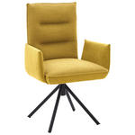 ARMLEHNSTUHL  in Flachgewebe  - Gelb/Schwarz, Design, Textil/Metall (59/93/59cm) - Dieter Knoll