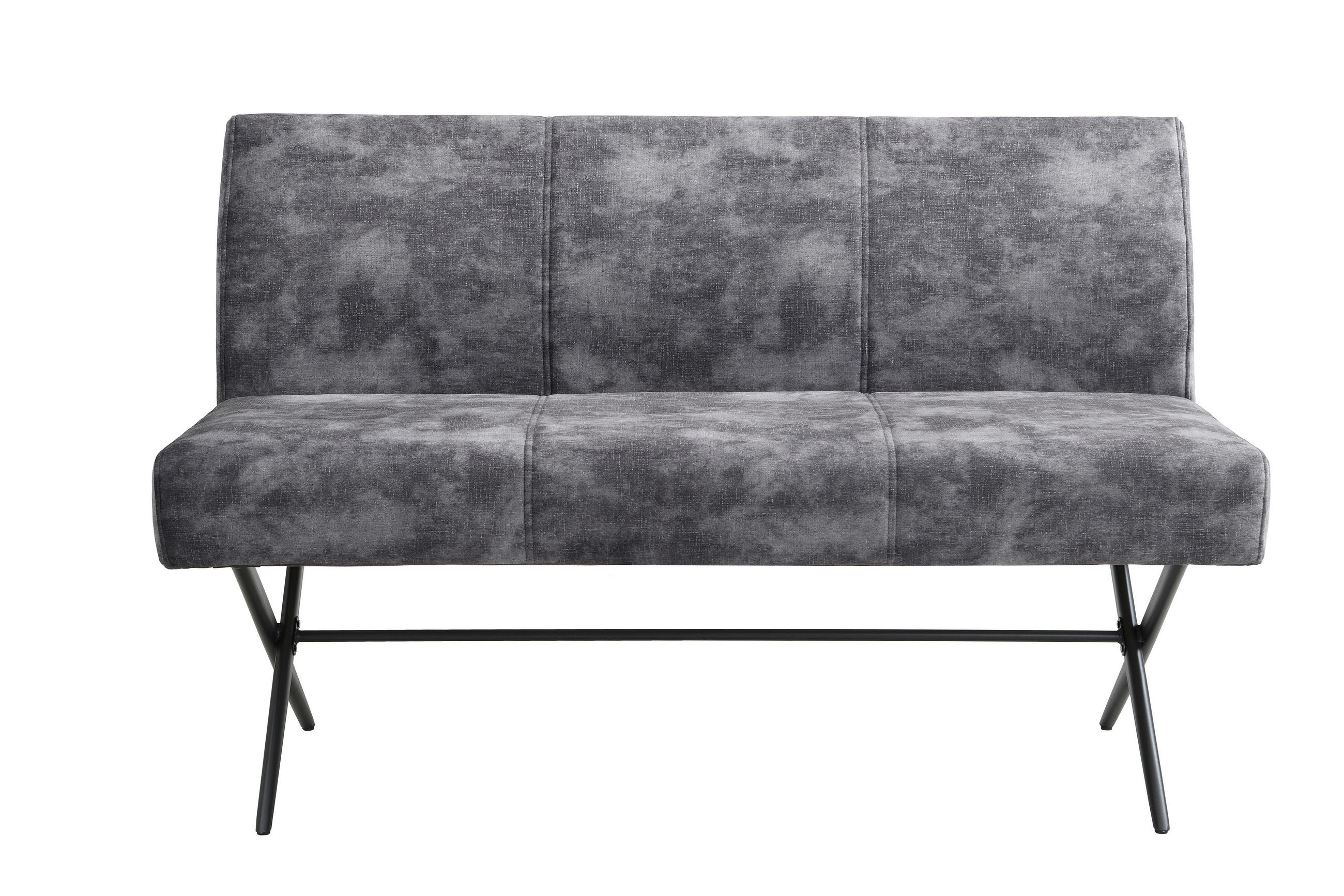 SITZBANK 140/88/67 cm Samt, Mikrofaser Anthrazit  - Anthrazit/Schwarz, MODERN, Textil/Metall (140/88/67cm) - MID.YOU