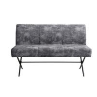 SITZBANK 140/88/67 cm Samt, Mikrofaser Anthrazit  - Anthrazit/Schwarz, MODERN, Textil/Metall (140/88/67cm) - MID.YOU