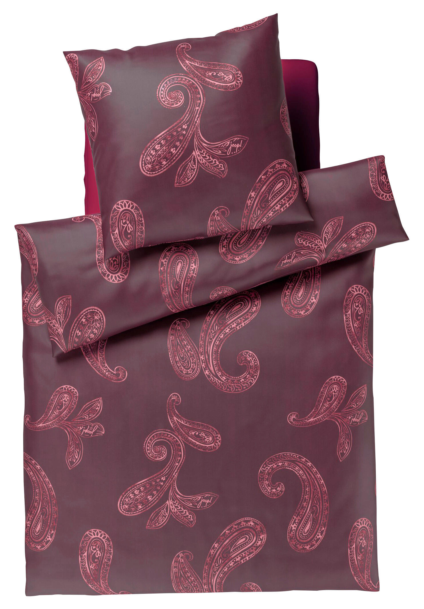 BETTWÄSCHE Makosatin 135/200 cm  - Rot, Basics, Textil (135/200cm) - Joop!