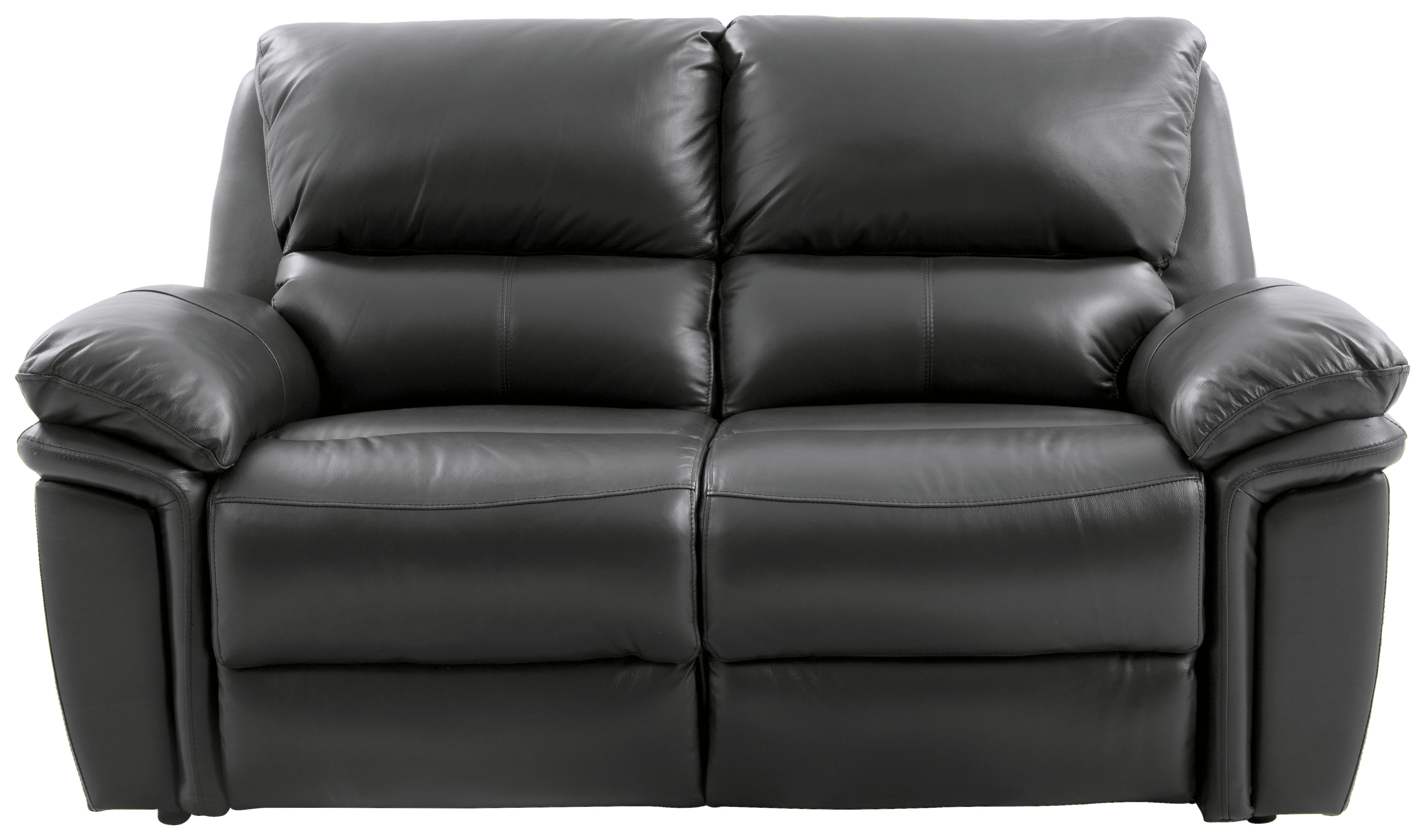 2-SITS SOFFA in läderimitation äkta läder svart  - svart, Klassisk, läder/trä (168/99/100cm) - Chilliano