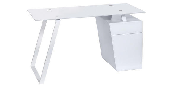 SCHREIBTISCH - Weiß, Design, Glas/Holzwerkstoff (140/76/60cm) - Voleo