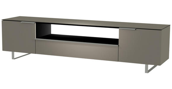 LOWBOARD Grau, Alufarben  - Alufarben/Grau, Design, Glas/Holzwerkstoff (210/51/45cm) - Moderano