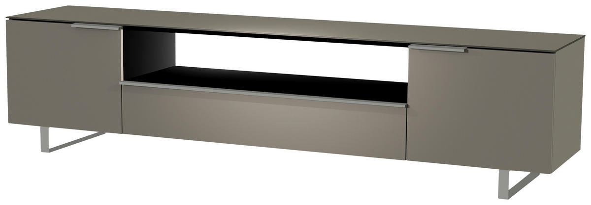 LOWBOARD Grau, Alufarben  210/51/45 cm  - Alufarben/Grau, Design, Glas/Holzwerkstoff (210/51/45cm) - Moderano