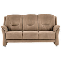 3-SITZER-SOFA in Mikrofaser Beige  - Beige/Alufarben, Konventionell, Textil/Metall (198/100/89cm) - Beldomo Comfort