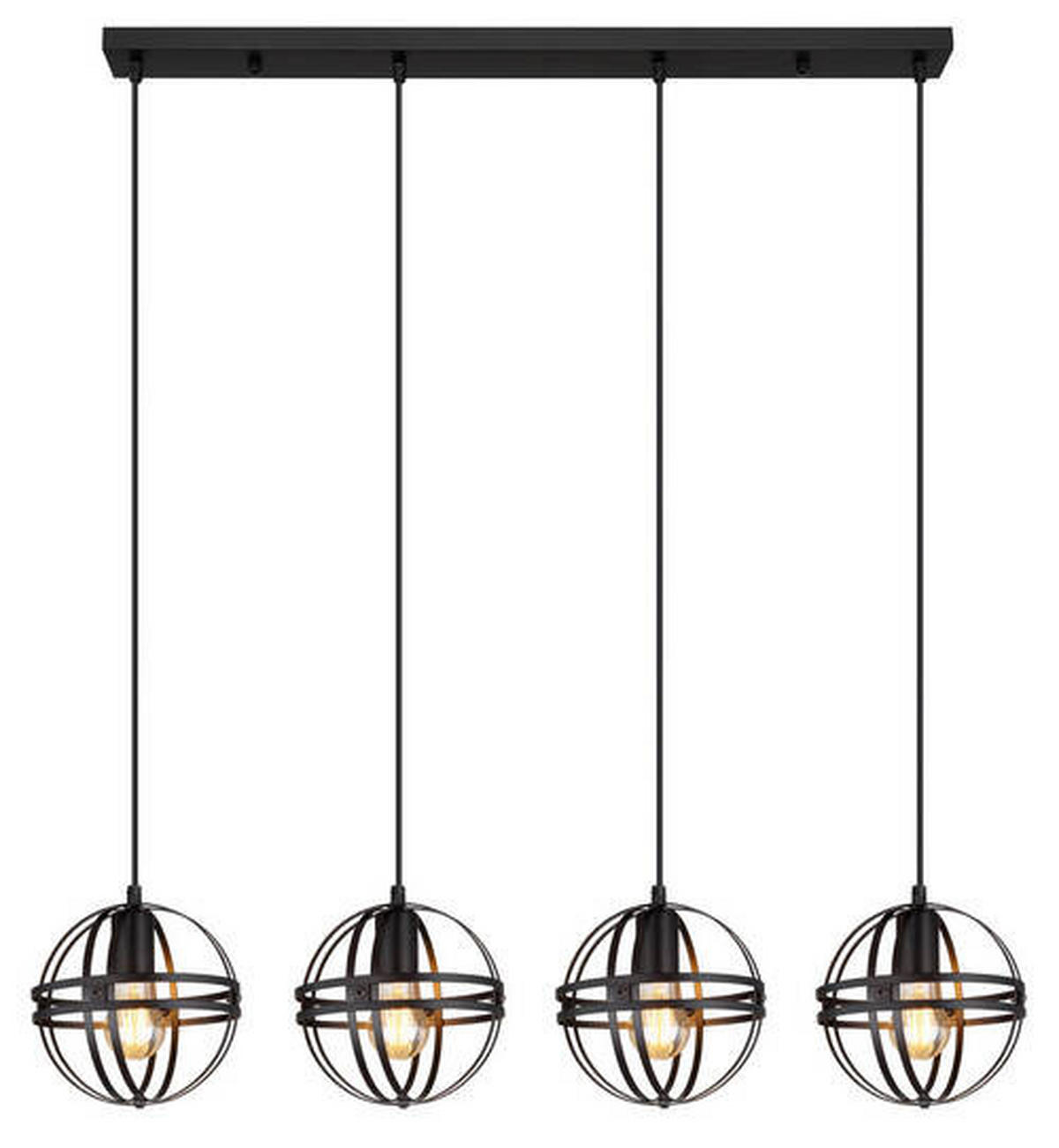 HÄNGELEUCHTE 100/20/120 cm    - Schwarz, Trend, Kunststoff/Metall (100/20/120cm) - Globo