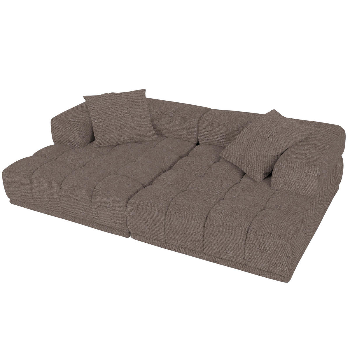 SOFAELEMENT in Plüsch Braun  - Schwarz/Braun, Konventionell, Kunststoff/Textil (125/66/155cm) - Carryhome