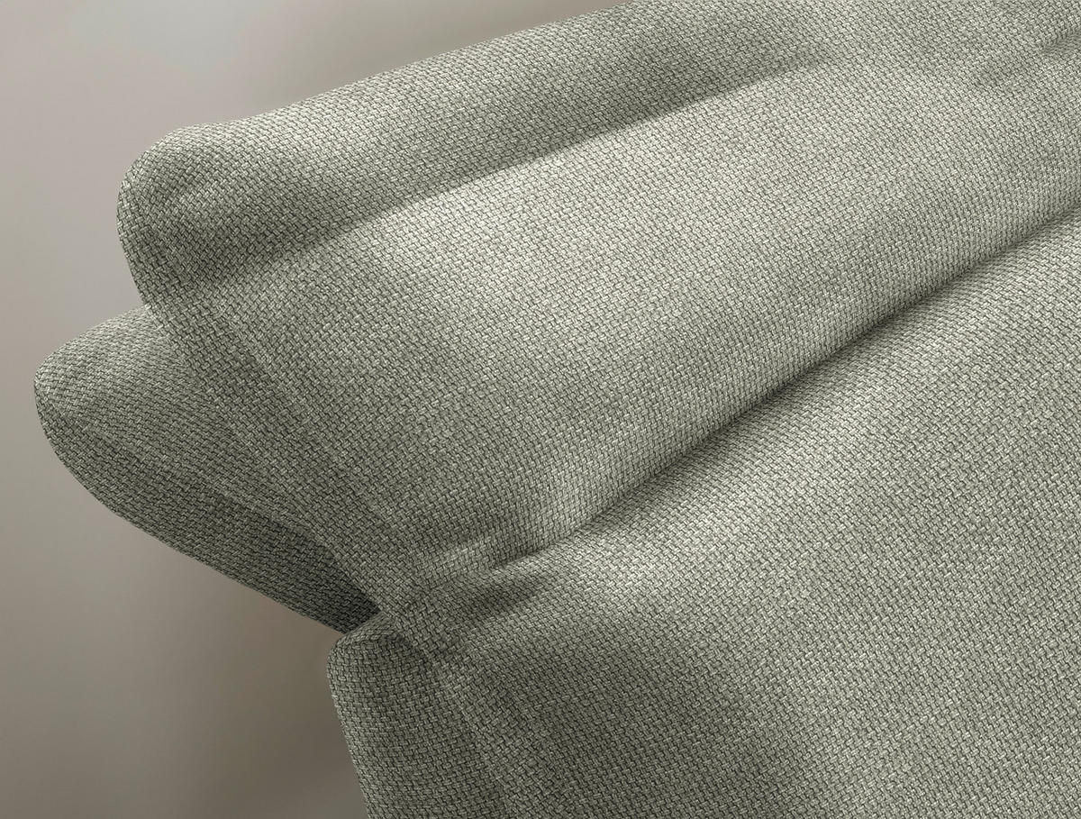 ECKSOFA in Webstoff Greige  288/179-202 cm  - Greige/Schwarz, Design, Textil/Metall (288/179-202cm) - Stylife