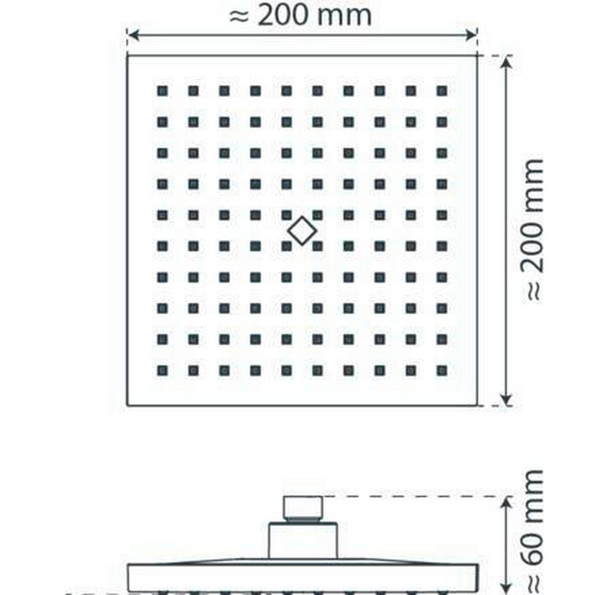 DUSCHKOPF   - Chromfarben, Design, Kunststoff (20/6/20cm) - Schütte