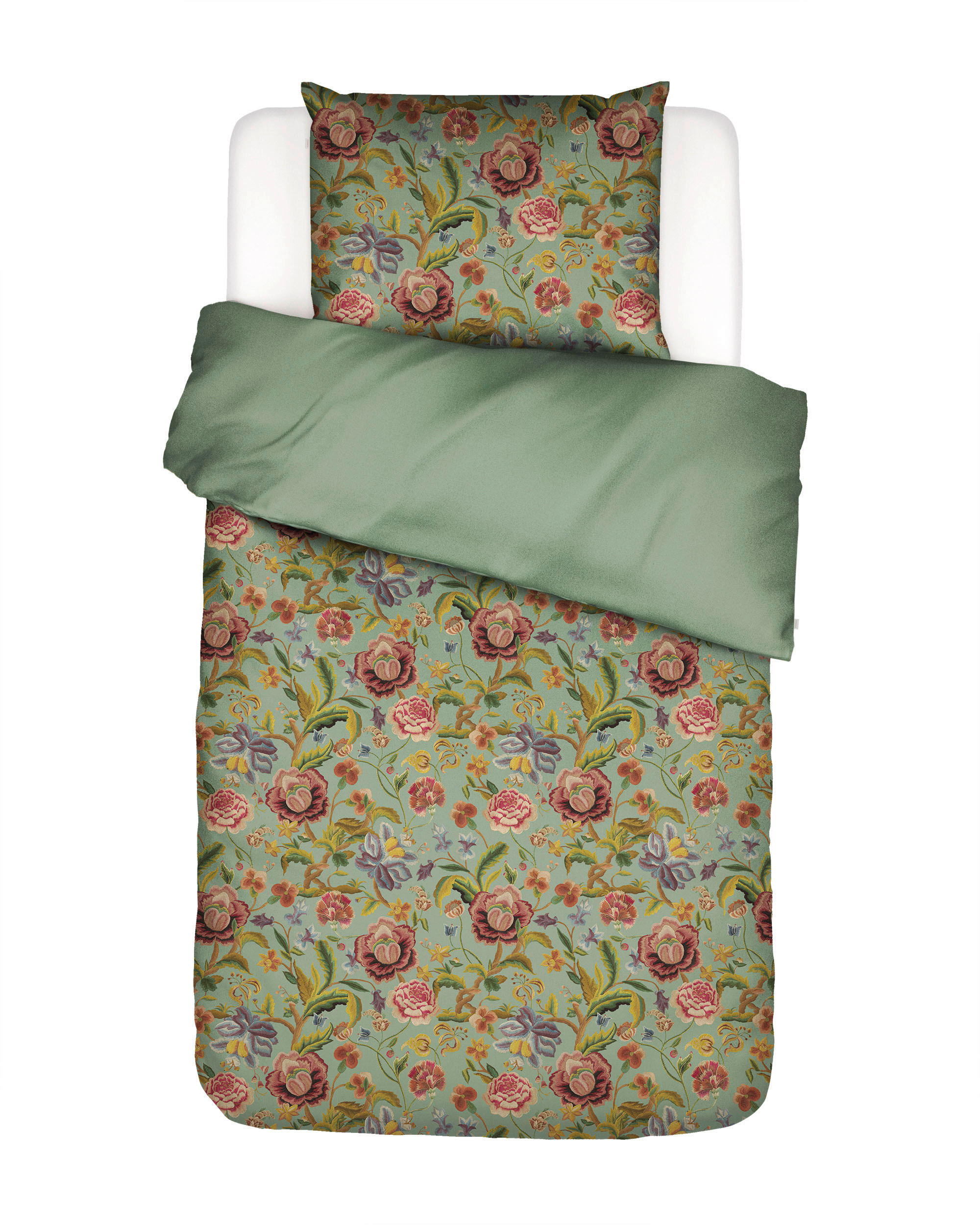 BETTWÄSCHE Rosanella 155/220 cm  - Grün, Basics, Textil (155/220cm) - Essenza