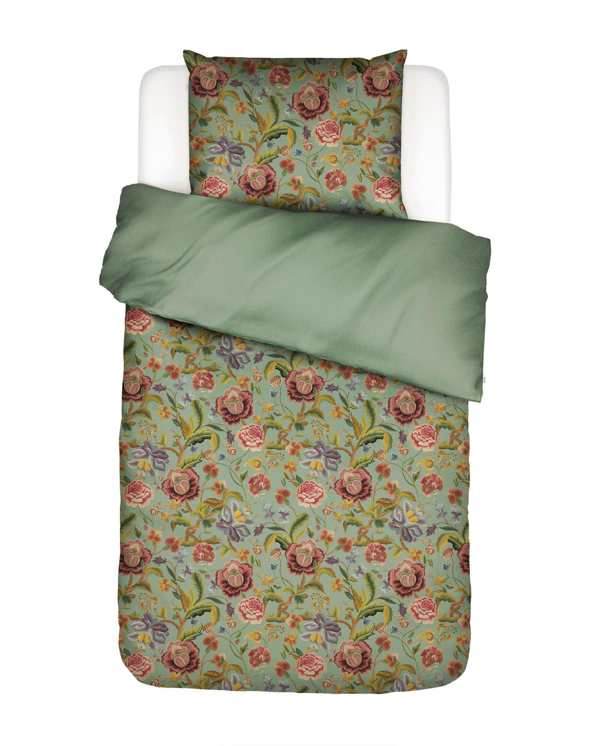 BETTWÄSCHE Rosanella 155/220 cm  - Grün, Basics, Textil (155/220cm) - Essenza