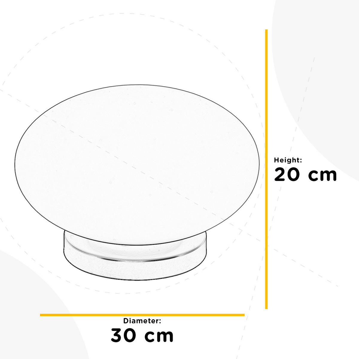 TISCHLEUCHTE 30/20 cm   - Goldfarben, KONVENTIONELL, Glas/Metall (30/20cm)