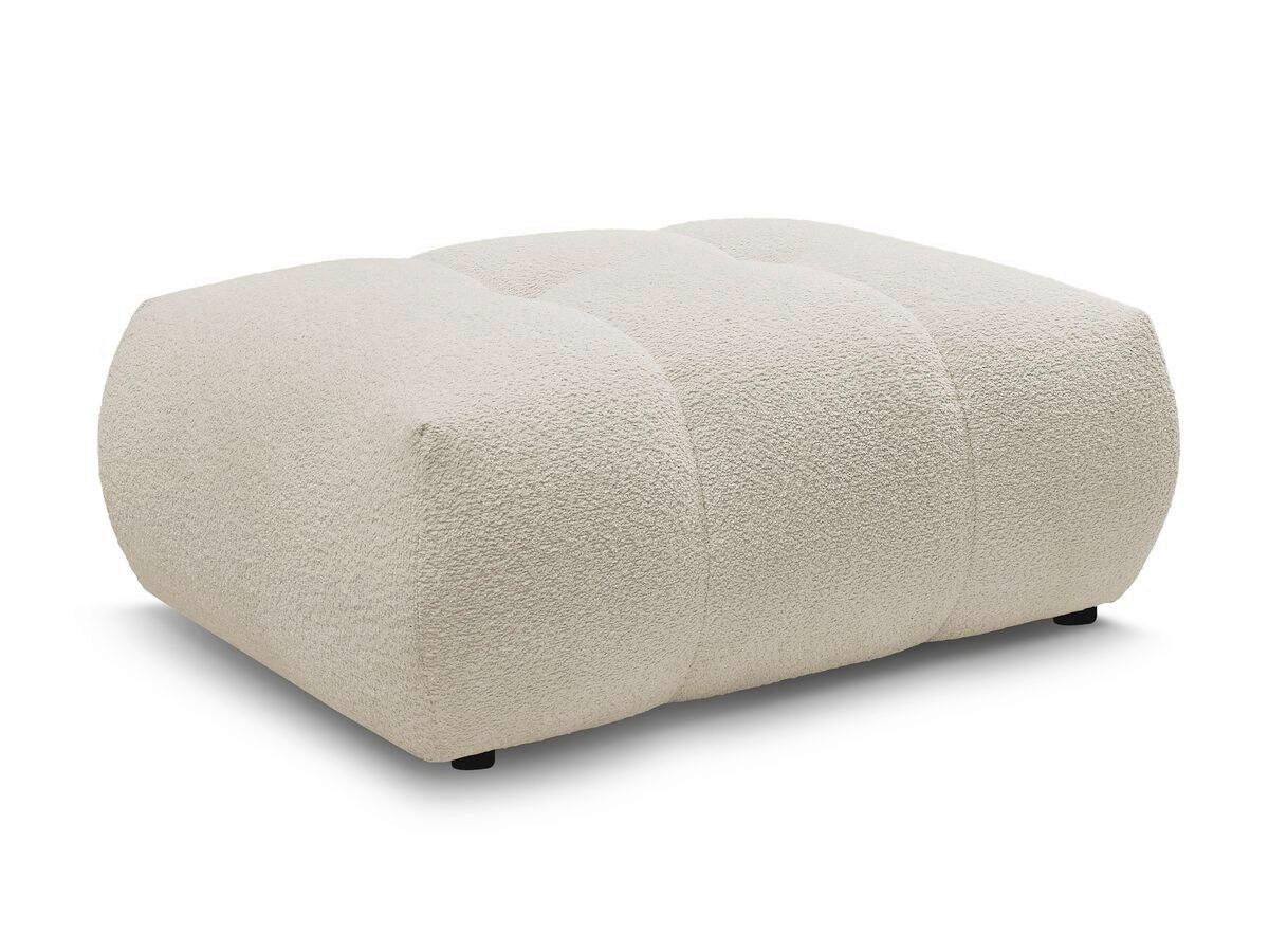 HOCKER FUJI  Bouclé Beige  - Beige/Schwarz, MODERN, Kunststoff/Textil (112/44/80cm)