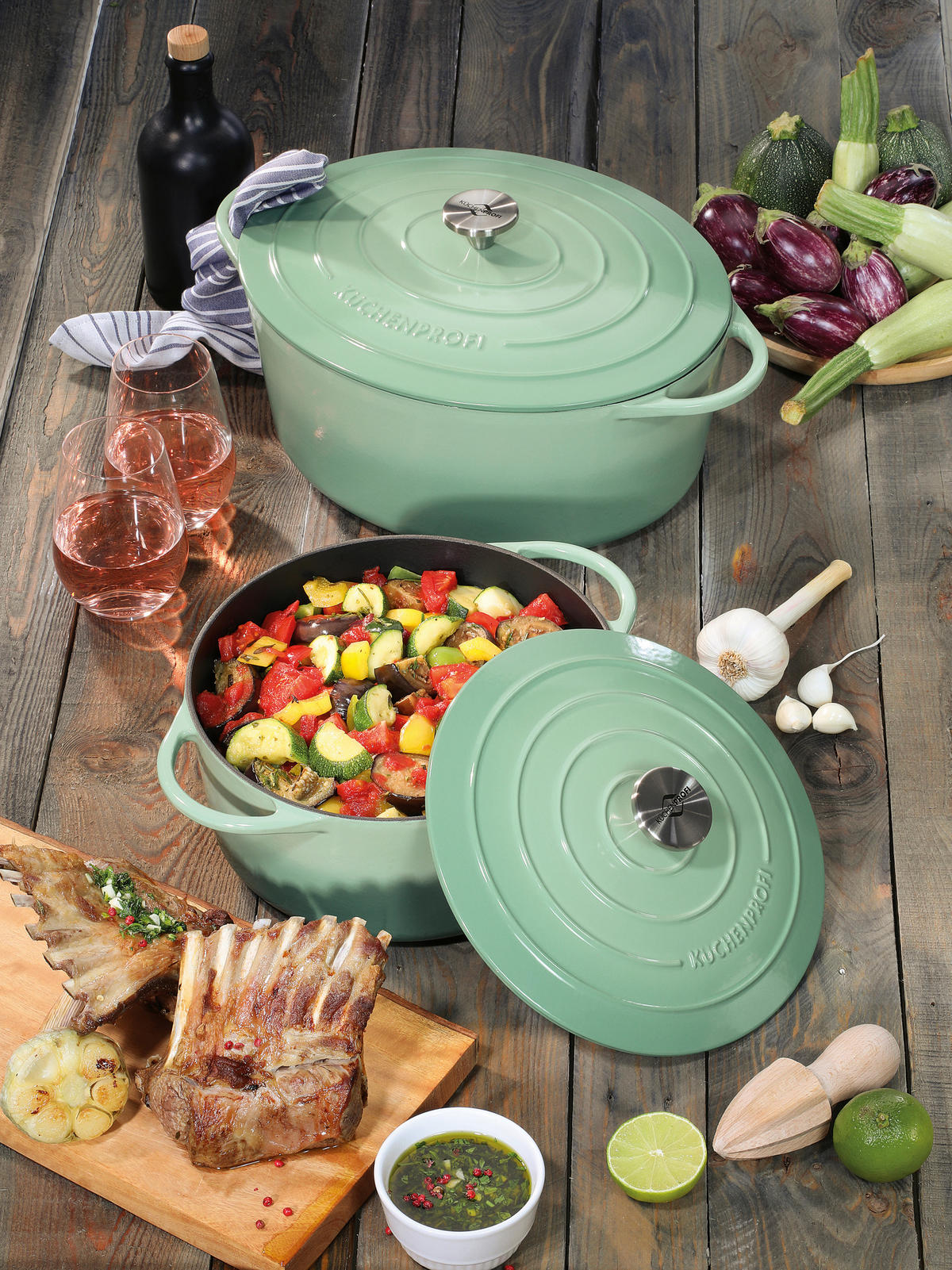BRATENTOPF PROVENCE 5,3 L  - Jadegrün, Basics, Metall (26/33,5cm) - KÜCHENPROFI