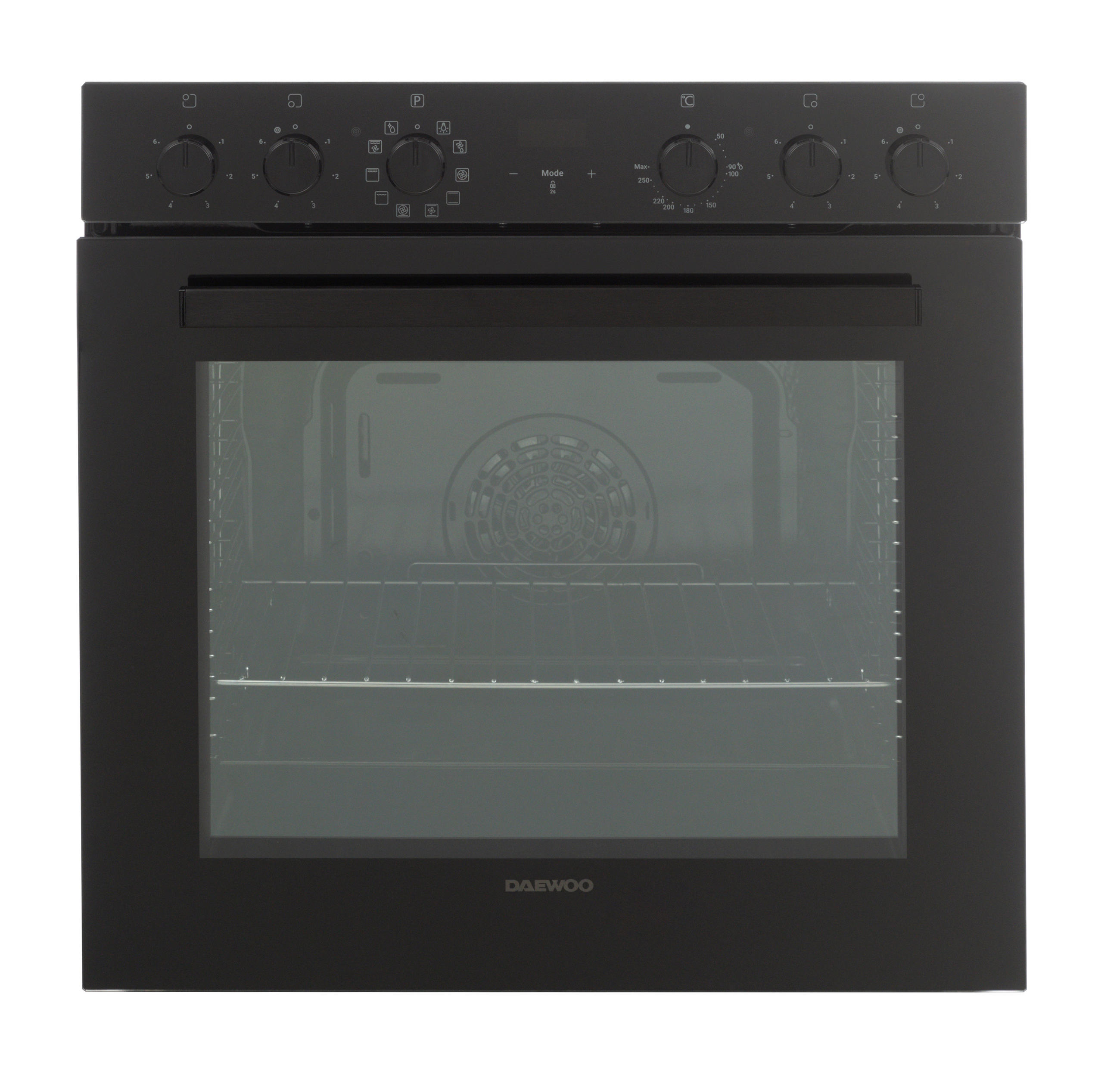 EINBAUHERD  - Schwarz, Basics, Glas/Metall (59.5/59.5/57.5cm) - Daewoo