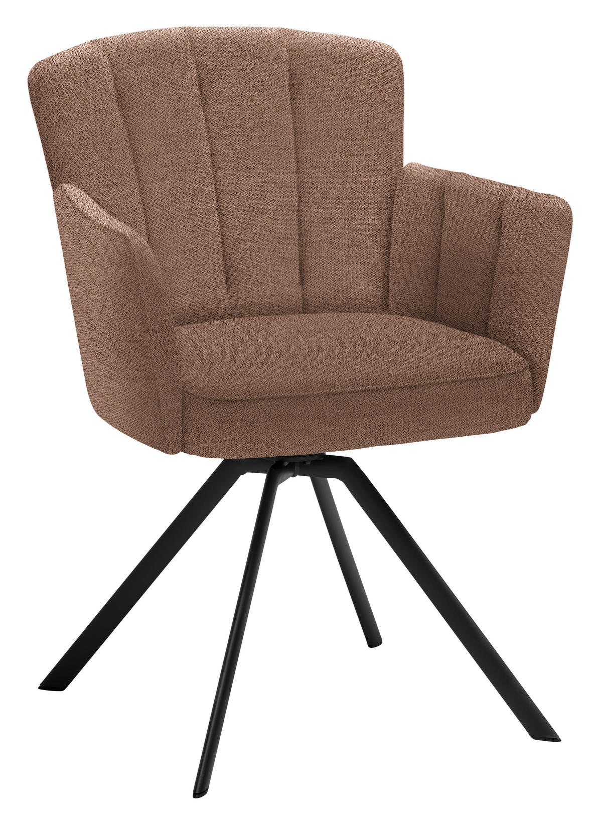 ARMLEHNSTUHL Stahl Webstoff  - Anthrazit/Altrosa, Design, Textil/Metall (58/83/62cm) - Venjakob