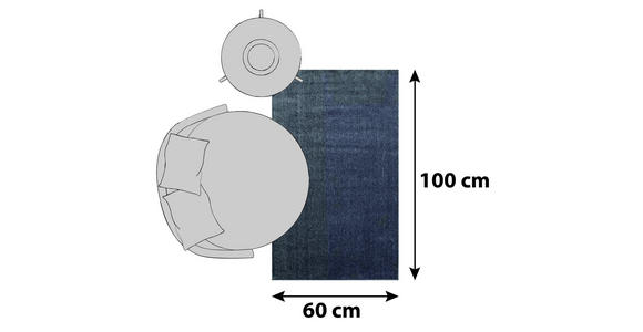 HOCHFLORTEPPICH 60/100 cm Ata grau  - Grau, KONVENTIONELL, Textil (60/100cm) - Novel