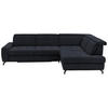 ECKSOFA in Chenille Schwarz  - Schwarz, Design, Textil/Metall (310/220cm) - Beldomo Style