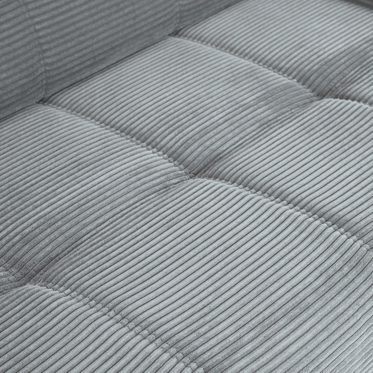 ECKSOFA in Cord Hellgrau  - Hellgrau/Schwarz, Konventionell, Textil/Metall (165/295cm) - Carryhome