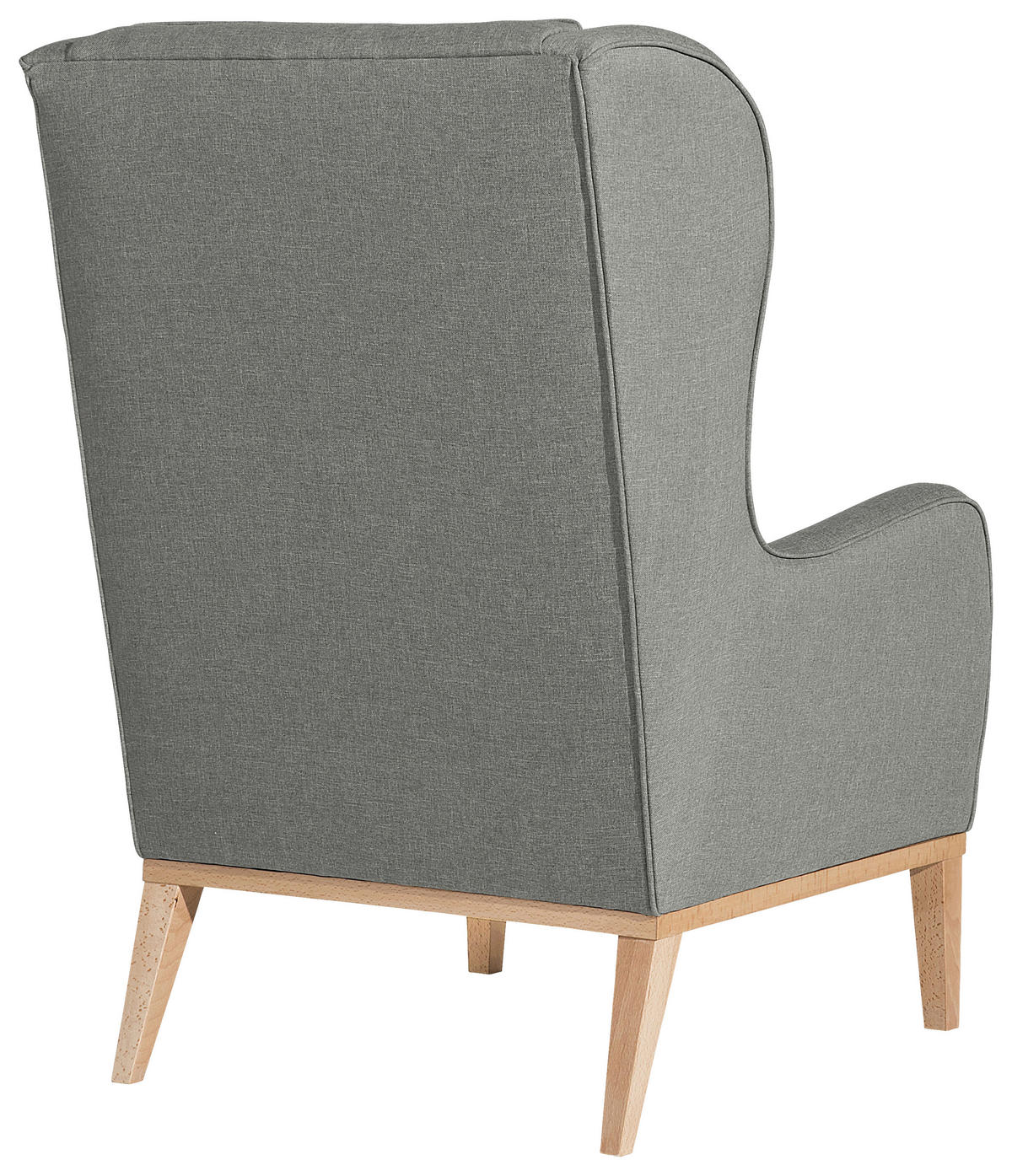 OHRENSESSEL in Flachgewebe Hellgrau  - Hellgrau/Naturfarben, Konventionell, Holz/Textil (66/104/78cm) - Max Winzer