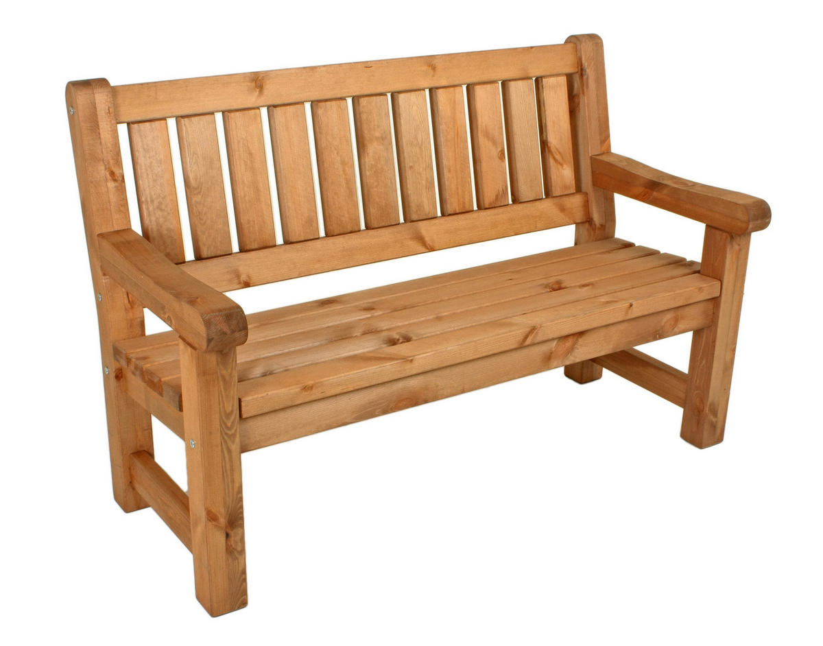 GARTENBANK 124/96/69,5 cm Kiefer   - Braun/Kieferfarben, MODERN, Holz (124/96/69,5cm) - Gardenson