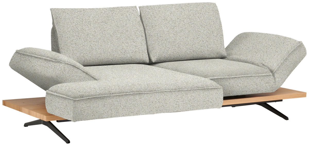 ECKSOFA Chenille Creme  - Creme/Schwarz, Design, Holz/Textil (132/240cm) - Koinor