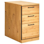 ANSTELLCONTAINER Asteiche teilmassiv Eichefarben, Graphitfarben  - Eichefarben/Anthrazit, Natur, Holz/Metall (43/75/70cm) - Linea Natura