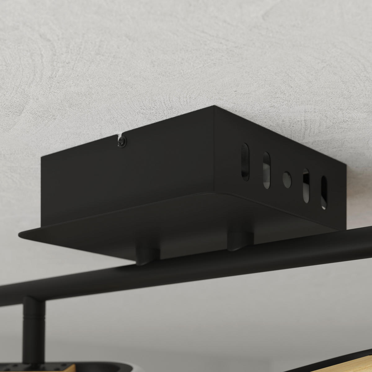 LED-STRAHLER Miriam 32/13,5/12 cm   - Eschefarben/Schwarz, Design, Holz/Kunststoff (32/13,5/12cm) - Novel