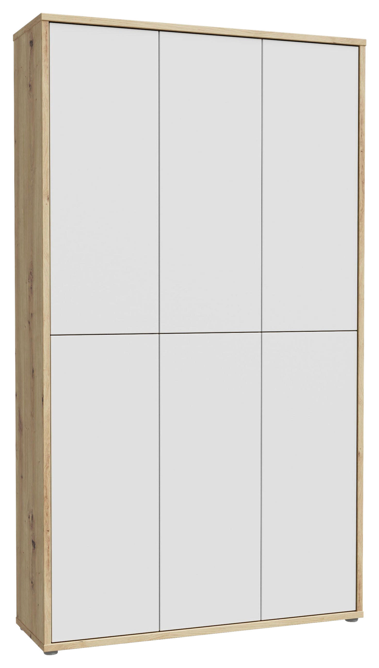 SCHUHSCHRANK Hellgrau, Eiche Artisan  - Hellgrau/Eiche Artisan, MODERN, Holzwerkstoff/Kunststoff (109,2/191,9/34,9cm) - Xora