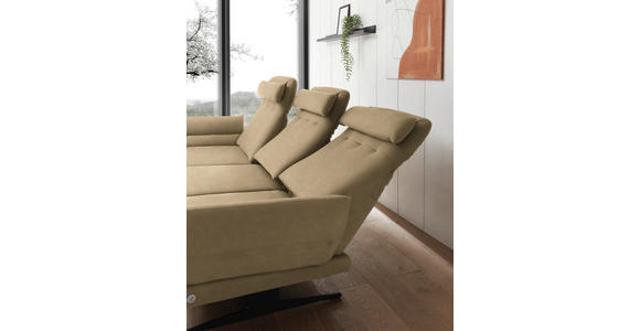 ECKSOFA Senfgelb Flachgewebe  - Senfgelb/Schwarz, Design, Textil/Metall (176-217/279-327cm) - Dieter Knoll