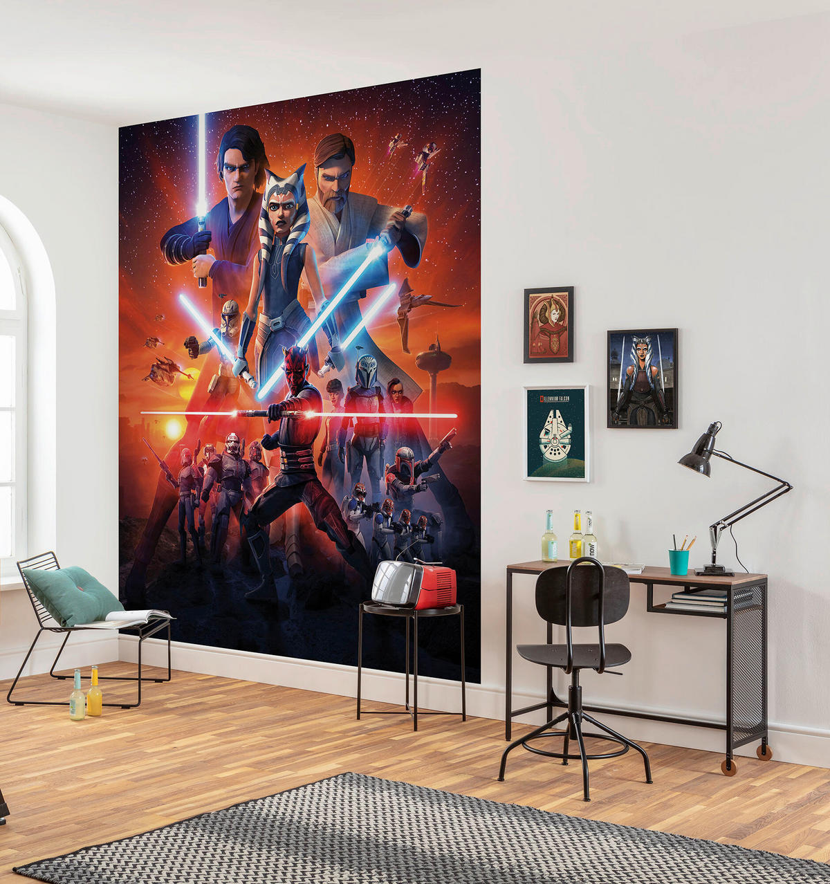FOTOTAPETE CLONE WARS MISSION  - Orange, Design, Textil (200/250cm) - Star Wars