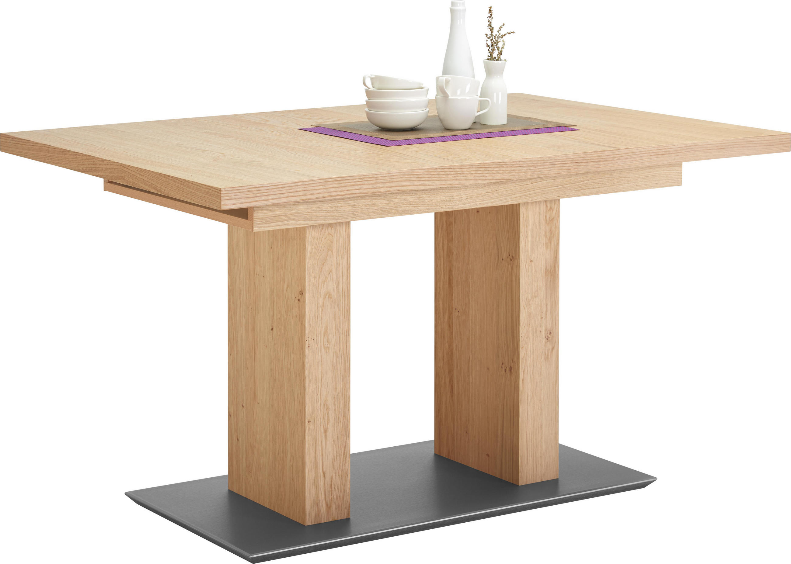 Esstisch in Holz, Metall, Holzwerkstoff 110(150)/70/75 cm