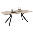 ESSTISCH Eiche massiv Schwarz, Eichefarben  - Eichefarben/Schwarz, MODERN, Holz/Metall (200/100/76cm) - Dieter Knoll