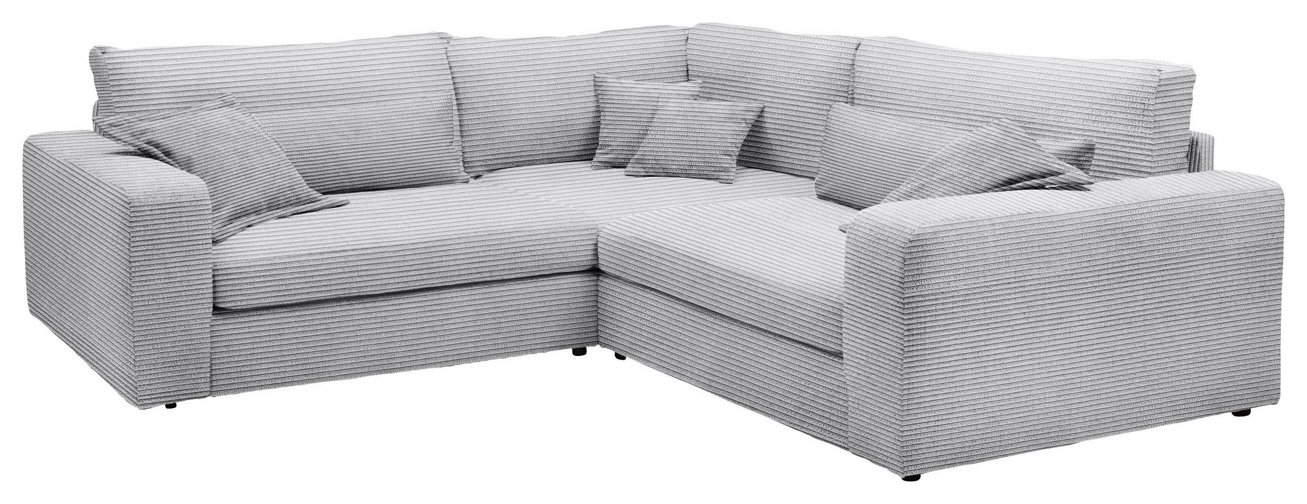 ECKSOFA Cord Hellgrau  - Hellgrau/Schwarz, Konventionell, Kunststoff/Textil (248/248cm) - Carryhome