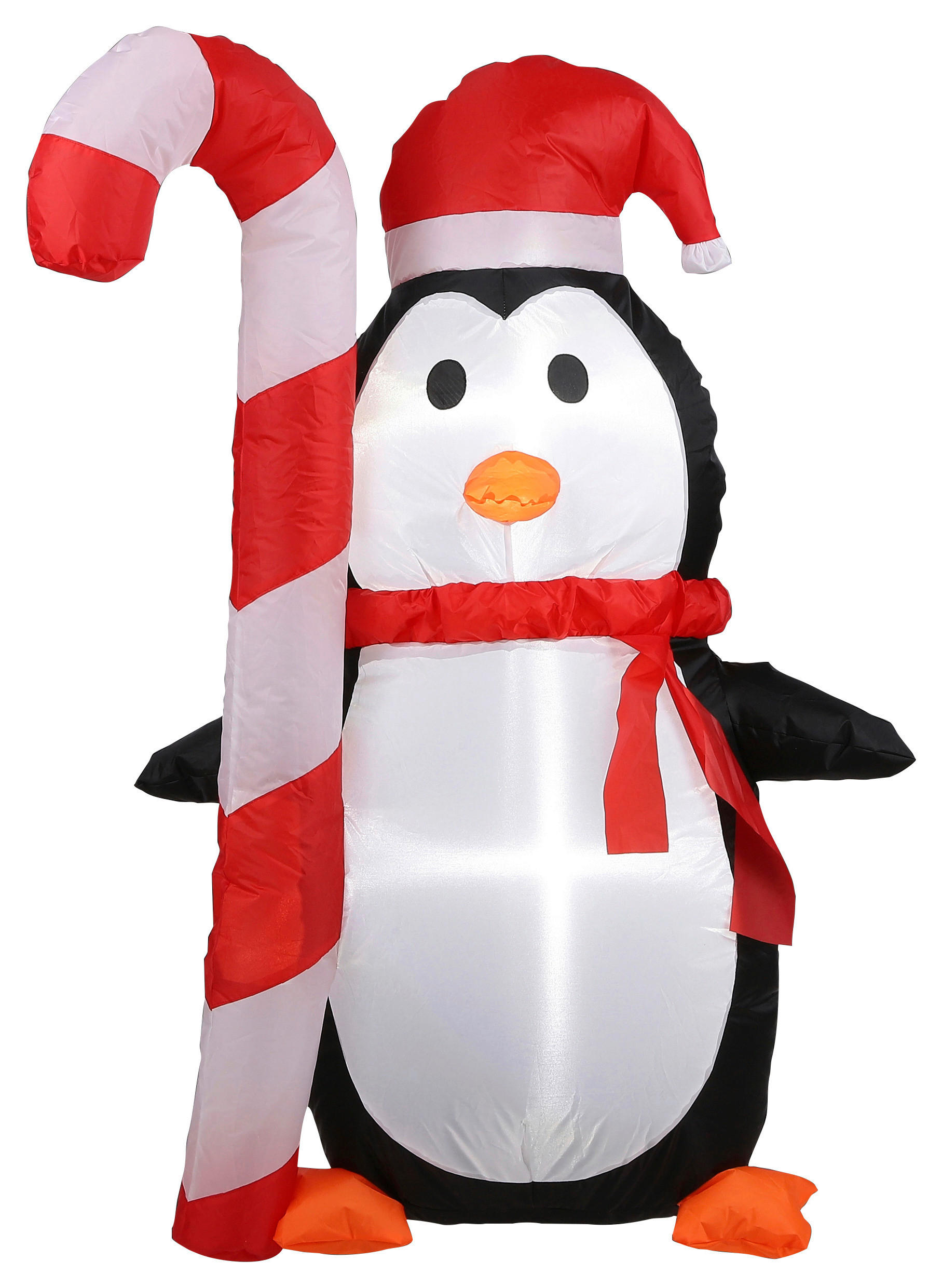 WEIHNACHTSDEKO PENGUIN 120CM - Rot/Weiß, KONVENTIONELL, Kunststoff (60/40/120cm)