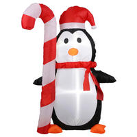 WEIHNACHTSDEKO PENGUIN 120CM - Rot/Weiß, KONVENTIONELL, Kunststoff (60/40/120cm)
