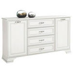 SIDEBOARD Weiß Einlegeböden  - Silberfarben/Weiß, Design, Holzwerkstoff/Metall (164/90/37cm) - Xora