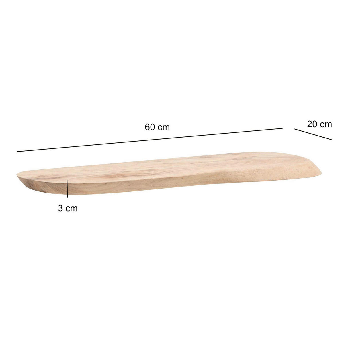 WANDBOARD60/3/20 cm Akaziefarben  - Akaziefarben, Design, Holz (60/3/20cm) - Livetastic