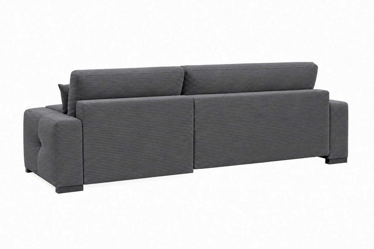 ECKSOFA  Cord Anthrazit  - Anthrazit/Schwarz, Basics, Holz/Holzwerkstoff (284/184cm) - MID.YOU